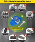 Heavy Duty One Quarter Twenty Thread Strut Channel Squeeze Nut And Bolt Combo Kit featuring precise threading and no defects.