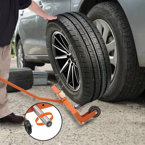 Hardcore Tire Dolly With Adjustable Handle And Slick Rolling Casters For Taking On Heavy Loads Without Breaking A Sweat Built Solid Steel Design, lifting tire.