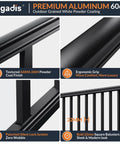 Rock Solid Aluminum Porch And Deck Railing Kit With 6 Foot Span And 36 Inch Height Astm Certified Outdoor Balcony Fencing Without Posts showing premium aluminum finish and design details.