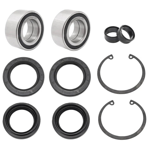 Heavy Duty Drop In Front Wheel Bearing And Seal Kit For Honda Atv Foreman Rincon Rubicon includes angular bearings and seals.
