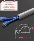 Peel And Stick Wall Cord Cover And Raceway For TV Mounts Extra Long Cable Concealer 15mm by 10mm with 98 Feet Run, Gray PVC
