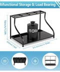 Rock Solid Freestanding Ski Storage Rack For Garage Designed With Zero Hassle To Store Your Snowboards And Boots While Granting Lightning Fast Access For Gnarly Winter Runs, black metal frame, 23.2 inches wide.