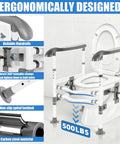 Top Shelf Heavy Duty Adjustable Toilet Safety Rails Featuring A Rock Solid Non Slip Grip, with reliable handrails and durable carbon steel.