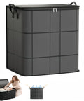 Hella Durable 180 Liter Moving Storage Container With Thick Loop Handles And Tight Seal Zipper Closure for easy transport of linens.