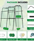 U Shaped Metal Garden Trellis For Climbing Cucumbers And Vines, 47 Inch High And 47 Inch Wide Raised Bed Support With Nylon Netting