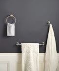 Weymouth Double Robe Hook In Chrome Finish For Bath And Kitchen Versatile Towel Hanger mirror-like shine, white towels hanging