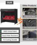 Rugged Outdoor Swing Cover For A 3 Seat Hammock And Patio Furniture Waterproof All Weather Protection 87 Inch Long 60 Inch Wide 72 Inch High Windproof UV Shield For Porch Gliders And More shown with fabric comparison