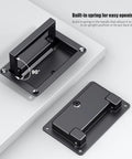 2 Pack Black Zinc Alloy Recessed Door Pull Handles For Drawers Cabinets Doors And Toolboxes, flush pull handles shown installed