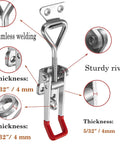 Heavy Duty Adjustable Toggle Latch Clamp With Lock Hole 300Kg 660Lbs Holding Capacity 7.5 Inch Silver 2 Pack detail view