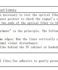Installation precautions for Ultra Clear Invisible Fiber Optic Cable 45m Length with guidelines and practical steps.