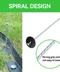 8 Inch Heavy Duty Galvanized Landscape Stakes Kit With Gasket Caps, spiral stakes securing garden fabric and edging