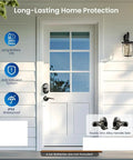 Skip The Keys Forever With This Top Shelf Keyless Entry Door Lock Featuring Heavy Duty Electronic Keypad Auto Lock Design And Backlit Handles For Hassle Free Daily Use Anytime, installed on a white door with zinc alloy handle.