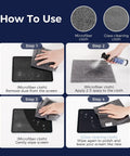 How to use guide for Screen Cleaner Spray Kit With Gel For All Electronics Streak Free Dope Clean Non Drip Formula on touchscreens.