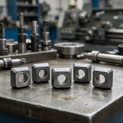 10 Pack Carbide Turning Inserts For Steel Cast Iron And Non Ferrous Metals Machining On Lathe And Milling Tools Holding With Easy Wrench Replacement For A Tough Workhorse With Long Tool Life And Lower Tooling Costs, five carbide inserts on workbench