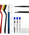 Complete 42Pcs 3D Printer Nozzle Cleaning Tool Kit With 31 Stainless Steel Cleaning Needles 2 Wire Brushes 2 Tweezers 1 Carving Knife