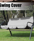 Grey 3 Seater Swing Cushion Cover Replacement For Patio Garden Yard easy to install on outdoor swing set