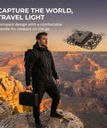 Man holding hard case for Hover Air X1 self-flying camera drone gear rugged carry case with soft microfiber interior storage bag