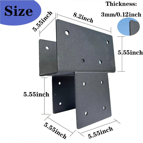 Beefy 6x6 Post Brackets For Pergola And Deck Beams, Galvanized Steel Hardware Anchor Connector, Weatherproof Post Support, Wood Beam Holder For Outdoor Structures