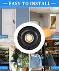 Metal Doorbell Push Button With LED Backlight Wired Wall Mounted Door Chime Button Replacement For Home Front Door Or Garage Iron Decorative Switch With Easy Night Visibility, black round button