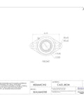 Rock Solid 2 Inch Bore Ball Bearing With Cast Iron Flange Mount Felt Labyrinth Seal Set Screw Locking Standard Duty Industrial Bearing Unit Built Tough For Daily Grind technical drawing with dimensions
