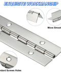 Two Pack 20 Inch Stainless Steel Piano Hinge Full Length Continuous Door Leaf Rock Solid Heavy Duty Cabinet Hardware rust resistant close-up.