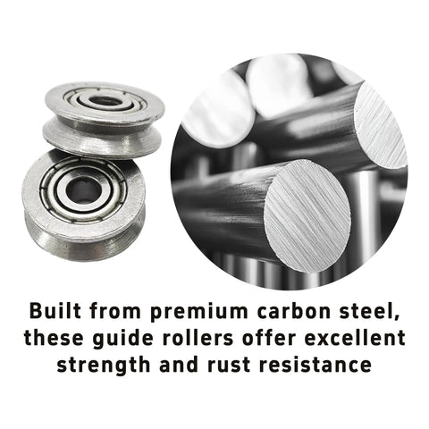 20 Pack Rock Solid V Groove Ball Bearing Pulleys show carbon steel guide rollers with sealed bearings for CNC setups.