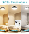 Dimmable LED Flush Mount Ceiling Light 10 Inch Fixture 18W With 160W Equiv 1600 Lumens 3000K 4000K 5000K Color Temperatures