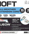 10 Ft 16 Gauge All Weather Extension Cord Built To Survive Subzero Chill Without Getting Hard As A Rock with detailed specs.
