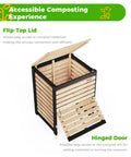 130 Gallon Solid Wood Compost Bin With Pull Out Door for Backyard Garden and Patio, Built Tough Outdoor Composting Bin