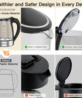 Comparison of 1.8L Cordless Electric Kettle With Borosilicate Glass 1800W Fast Boil Auto Shut Off Boil Dry Protection and plastic kettle