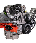 Built Damn Tough Driver Side Alternator And Power Steering Pump Kit For LT Gen 5 Chevy Silverado Sierra Yukon Tahoe Suburban 1500 2500 3500 showing engine components and belts.
