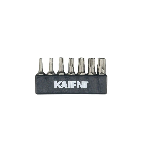 Six Piece Damaged Screw Extractor Kit For Stripped Screws And Bolts with Quick Change Quarter Inch Hex Shank Front View