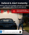Solar Security Cameras Wireless Outdoor Home System With True 2K HD Video, Cross Camera Tracking, built-in siren and alert at night
