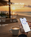 User accessing TCL Home App on phone for Next Level Smart Front Door Lock Featuring Lightning Fast Fingerprint Keyless Entry Deadbolt.