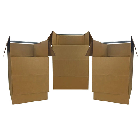 Space Saver Wardrobe Moving Boxes With Hanger Pack Of 3 Shorty Wardrobe Boxes 20x20x34 Inches for easy closet to truck haul