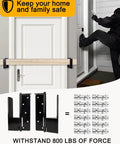 Tougher Than Nails Door Barricade Brackets Fit Standard 2X4 Lumber ultra heavy duty braces mounted on a door.