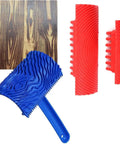 Wood Grain Tool Kit With Soft Rubber Roller For Realistic Wood Finish DIY Wall Decor Pro Grade Three Piece Set Textured Painting Tool