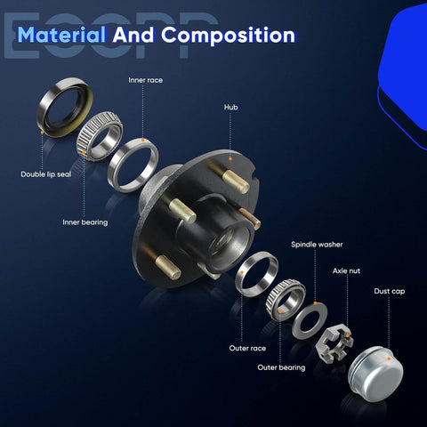 Exploded view of Pair 513121 5-Lug Front Wheel Hub and Bearing Assembly parts and composition.
