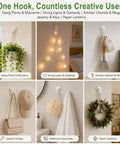 360 Degree Swivel Adhesive Wall And Ceiling Hooks, Heavy Duty No Drill Hanging Clips for plants and decor display