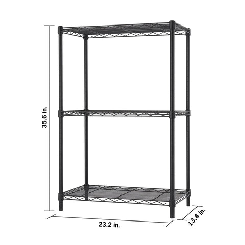 Heavy Duty 3-Tier Metal Wire Shelving Rack Featuring Dang Sturdy 450 Lb Capacity dimensions 35.6x23.2x13.4 inches