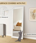 Straight Glide 36 By 84 Inch Frosted Glass Barn Door With Heavy Duty Rolling Hardware Kit, waterproof PVC mirror detail.