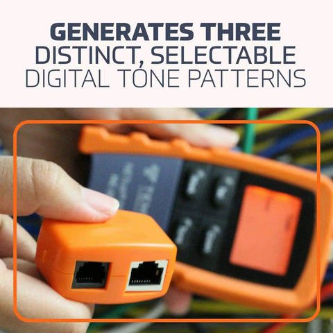High Precision Cable Test Tool for Voice Data Video and Ethernet Coax with Netcat Micro Wiring Tester showing tone selector
