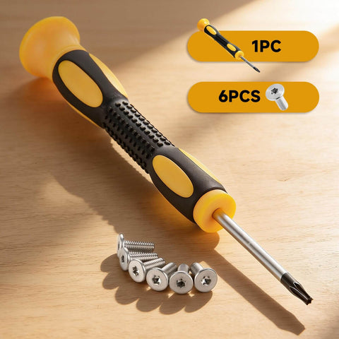 Ultimate Screwdriver Replacement Kit With Six Security Mounting Screws For Smart Garage Door Video Keypad, screwdriver shown