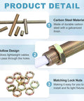 Shop Rat Approved 10 Piece Lamp Pipe Nipples Kit With Lock Nuts M10x1, carbon steel pipes showcasing hollow design and lock nuts.