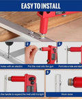 Step-by-step guide showing the installation of Heavy Duty Aluminum Blind Rivets Set 60 Pc 25mm Large Flange Pop Rivets