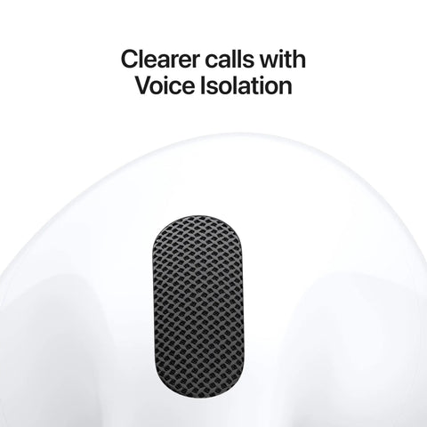 Close-up of Straight Fire Wireless Earbuds Featuring Dope Active Noise Cancellation And Adaptive Audio showing Voice Isolation feature.