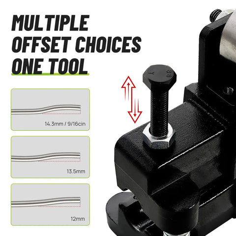 Conduit Offset Bender For One Half Inch EMT Conduit With Adjustable Offset Up To Nine Sixteenth Inch Bends, Pro Grade, detail view