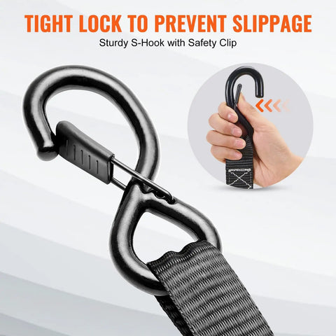 Beefy 4 Pack Heavy Duty Ratchet Tie Down Straps Set 1.6 Inch By 8 Foot With Padded Handles Coated S Hooks Soft Loop 5208 Lbs Break Strength