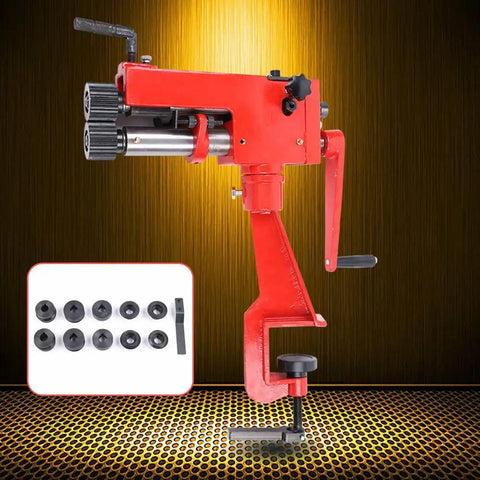 7 Inch Sheet Metal Bead Roller Rotary Bender Kit With 22 Gauge Steel Dies 6 Die Set Red Bead Rolling Machine