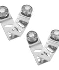Four Piece Stainless Steel Sliding Door Pulleys With 23mm Axle Heavy Duty Bearing Wheels Tough As Nails For Guide Rail Hardware Smooth Sailing Glide Daily, featuring two pairs of steel rollers.